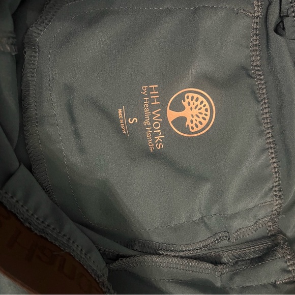 Turquoise Colored Healing Hands Scrub Pants - Picture 4 of 4